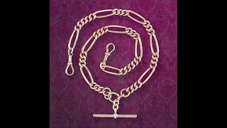 Antique Victorian Figaro Albert Chain 9ct Gold [upl. by Aehsrop]