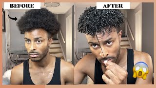 Afro to Curly Hair Routine  How to Make Hair Curly [upl. by Alcine]