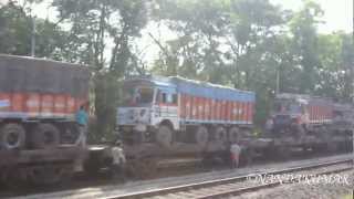 Konkan Railway RORO train parked in Surathkal station [upl. by Naoh]