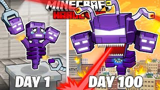 I Survived 100 Days as a MECHA WITHER in HARDCORE Minecraft [upl. by Butcher645]