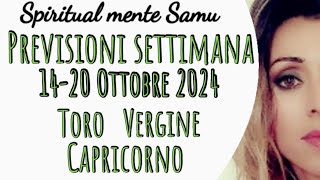 CAPRICORNO♑ VERGINE ♍TORO♉ Previsioni🔮1420 Ottobre 2024 [upl. by Ramar]