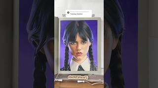 ASMR Drawing Wednesday Addams sketchbook asmrart [upl. by Yrebmik]