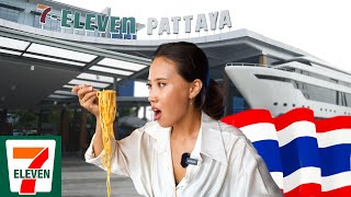 Worlds LARGEST 7Eleven in Pattaya THAILAND  EATING AT 711 FOR 24 HOURS 🇹🇭 [upl. by Nosak]