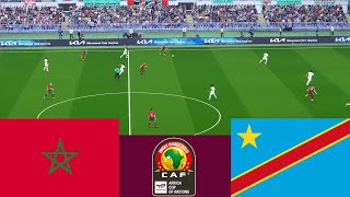 المغرب 1 vs 1 الكونغو الديمقراطية مباشر مباراة CAF 2024 الكاملة  محاكاة ألعاب الفيديو PES 2021 [upl. by Notaes]