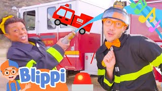 Fire Truck Song with Blippi and Meekah Educational Songs for Kids [upl. by Nailij]