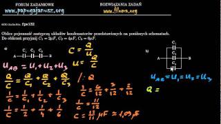 fpe132  Pojemność zastępcza kondensatorów  Zadanie z fizyki  filomaorg [upl. by Akimaj]