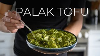 EASY Palak Tofu Recipe  How to make vegan Palak Paneer [upl. by Ecyak]