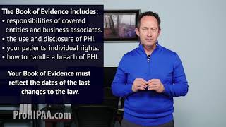 Policies Procedures and the Book of Evidence  HIPAA Training Course for Leaders [upl. by Dreyer840]