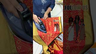 saree pre pleating tutorial  service and class available 8428881111 sarees drapingsaree [upl. by Selden917]