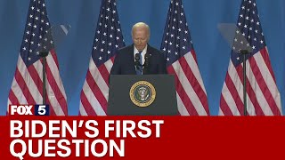 Biden mixes up Harris and Trump at press conference  FOX 5 News [upl. by Agnimod]