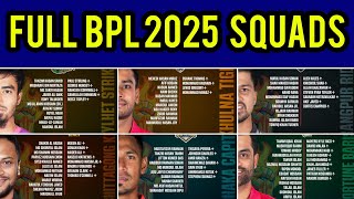 Complete All BPL 2025 teams Squads [upl. by Terrene51]