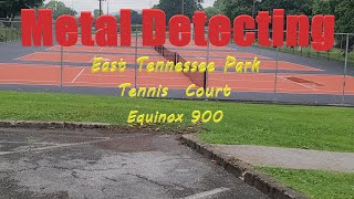 Metal detecting around tennis court in East Tennessee park  Minelab Equinox 900 [upl. by Ameyn367]