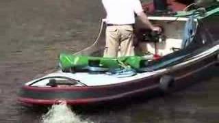 Push boat Jantje manoeuvring in Leiden NL [upl. by Suaeddaht951]