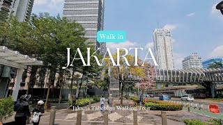 🇮🇩 Jakarta Tabebuya Walking Tour  Sudirman Street 4K GoPro [upl. by Saravat]