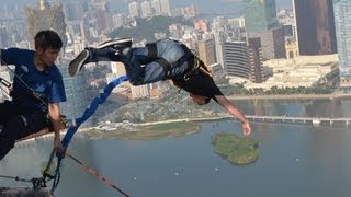 Worlds Highest Bungy Jump  Macau Tower 233 m  Extreme Bungee Jump 4 rd [upl. by Ayahsey]