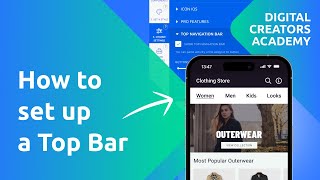 How to set up a Top Navigation Bar in Andromo apps [upl. by Terrijo]