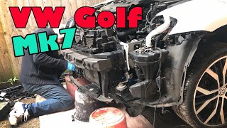 VW Golf 2017 GTD project DIY part 2 adjusting chasis end cap fitting radiator pack and oil change [upl. by Assir899]