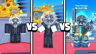 TITAN FANMAN vs LARGE FANMAN vs FANMAN 🤯🔥  Toilet Tower Defense Roblox [upl. by Ahsenahs]