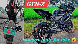 GENZ number plate modification how to install number plate on tyre guard yamaha r15r15 bike [upl. by Haldi487]