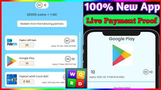 Word Search App  Google Play Gift Card Earning App  Free Redeem Code  New Redeem Code Earning App [upl. by Geldens663]