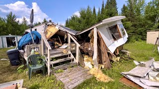 Developing Off Grid Property Tearing Down Old Trailer House [upl. by Adnocahs]