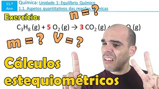 Cálculos estequiométricos  Exercícios  11Q11 [upl. by Gambrill]