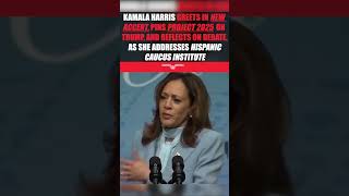 Kamala Harris greets in new accent pins Project 2025 on Trump and reflects on debate shorts [upl. by Ashford]