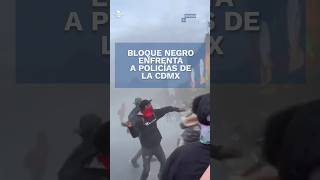 Se enfrenta bloque negro contra policías durante marcha del 2 de octubre shorts [upl. by Hercules156]