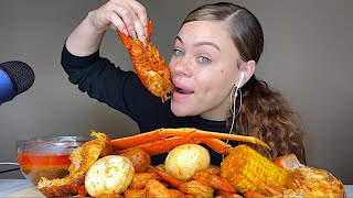 ASMR SEAFOOD BOIL MUKBANG  LOBSTER TAIL SNOW CRAB SHRIMP BOILED EGGS CORN amp POTATOES [upl. by Hannahoj]