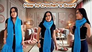 No experience needed How to Crochet a Scarf  Blessend Crochet [upl. by Cordelie977]