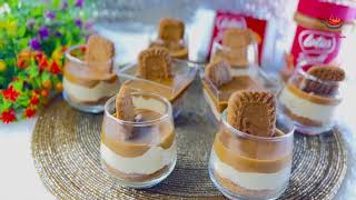 Lotus Biscoff Mousse Dessert Recipe  No Bake Dessert [upl. by Greggory]