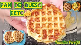 Pan de queso 🧀 KETO Fácil Rápido y Delicioso 😋 wafflera o sarten Familia PereGil [upl. by Valentijn344]