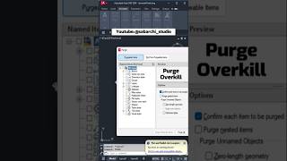 Reduce the size of DWG file in Autocad🤩shorts autocad purge overkill [upl. by Braca]