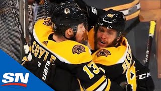 Jake DeBrusk Finds Charlie Coyle In The Slot To Open Scoring In Game 2 [upl. by Okimuk711]