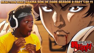 REACTION BAKI HANMA SON OF OGRE SEASON 2 PT 1 EPISODE 11 BAKI MASTERED DINOSAUR FIGHTING STANCES [upl. by Sigvard]