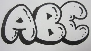 How To Draw Bubble Letters  All Capital Letters [upl. by Llertnor]