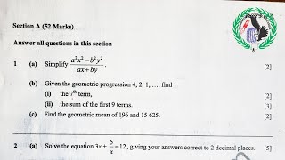 Geometric progression  Algebra 2024 Exam prep exam [upl. by Eido]