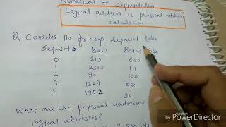 Numerical on segmentation lecture62os [upl. by Ijuy]