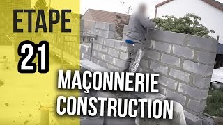 Maçonnerie dune construction de maison  Etape 21 [upl. by Ursulette]