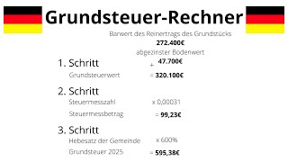 Grundsteuer berechnen 2022 🏠 Beispiel GrundsteuerRechner 2025 Feststellung Grundsteuerwert [upl. by Page395]