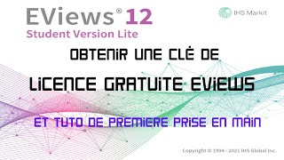 Obtenir une licence key gratuite EVIEWS  première prise en main [upl. by Nailliw]