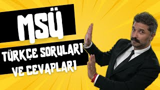 MSÜ  Türkçe Soruları ve Cevapları  RÜŞTÜ HOCA [upl. by Itin]