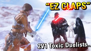 TOXIC PLAYERS IN BATTLEFRONT 2 2V1 amp TALK TRASH THENI DESTROYED THEM IN A DUEL Battlefront 2 [upl. by Gerstner]