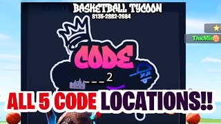 Fortnite Basketball Tycoon ALL 5 VAULT CODE LOCATIONS  Fortnite BASKETBALL TYCOON Codes [upl. by Hau]