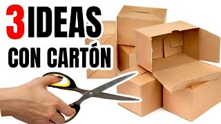 3 IDEAS geniales para REALIZAR con cartón ⭐️MANUALIDADES fáciles y útiles [upl. by Rocca499]