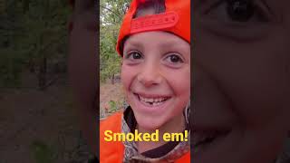 Kid makes amazing shot on his first deer [upl. by Anuaik]