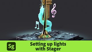 Setting up Lights with Substance 3D Stager  Adobe Substance 3D [upl. by Vander]