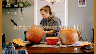 Carving Pumpkins ☽ starting a spooky book little kitchen tidy amp going full gremlin mode  VLOGTOBER [upl. by Henrik]