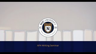 APA Writing Seminar [upl. by Gaither934]