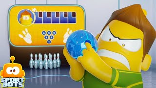 Bowling  Funny Cartoon Show for Kids by Sportbots [upl. by Naniac]